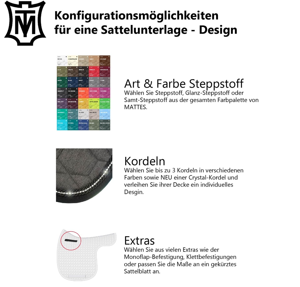 Mattes Sattelunterlage konfigurieren