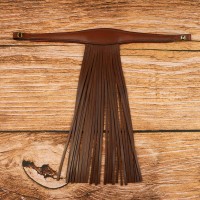 Spanish Browband with Leather Fringes braun / Messing