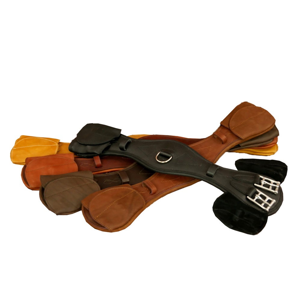 Anatomischer Leder Kurzgurt mit Schnallenabdeckung