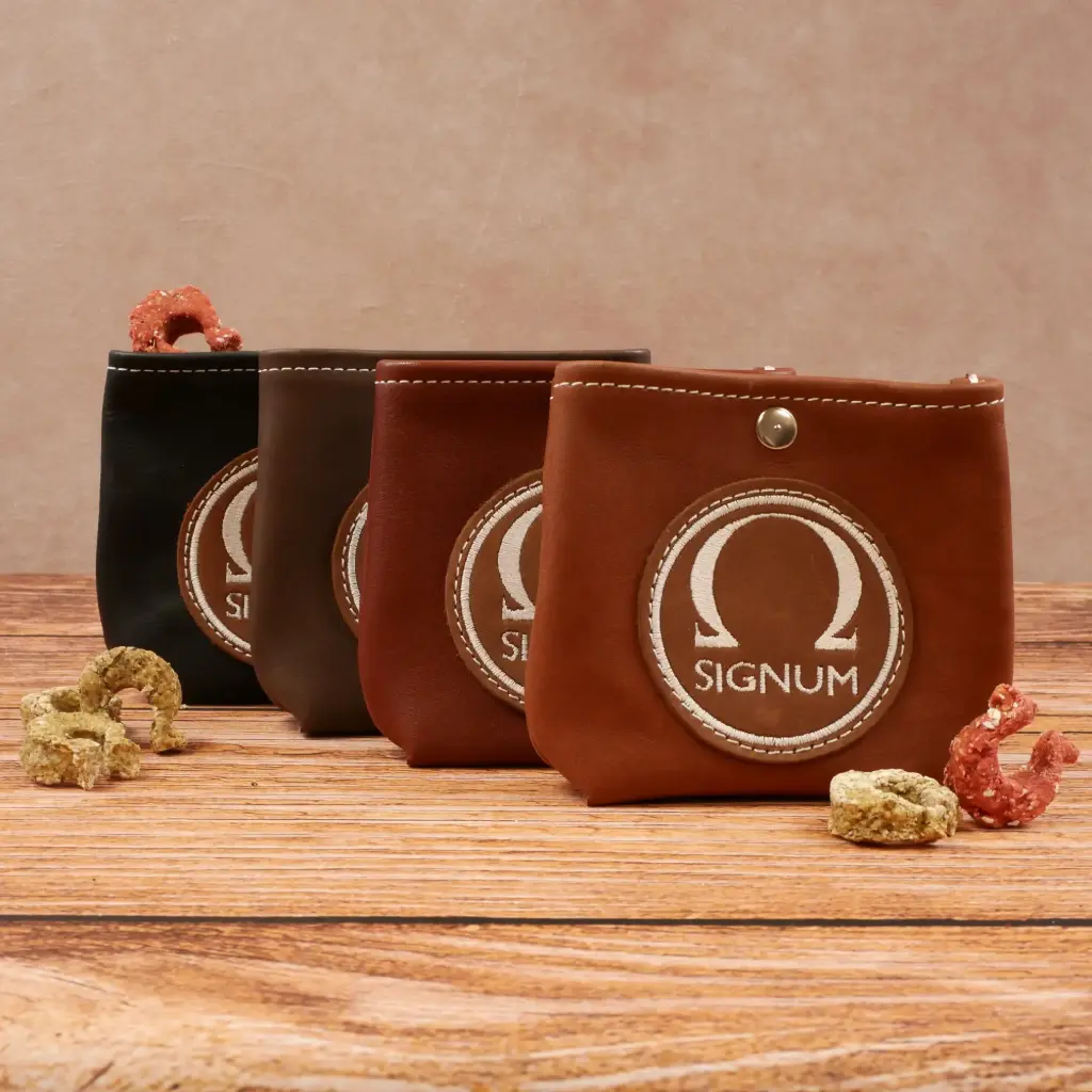 Sac à friandises en cuir avec clip de ceinture